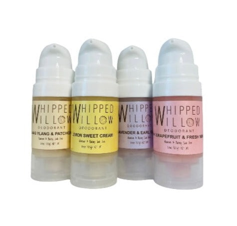 Whipped Willow lemon, lavender, grapefruit and patchouli baking soda free deodorant minis